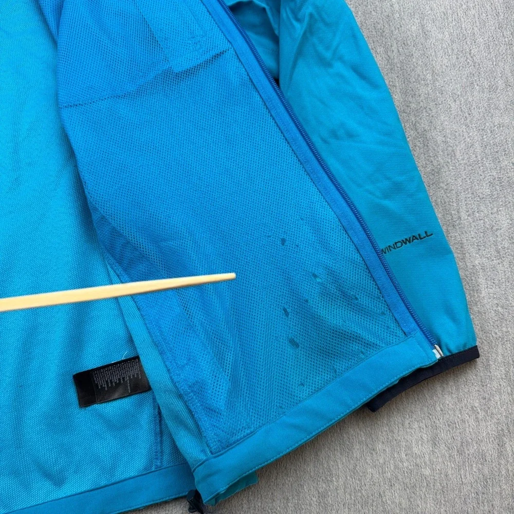 The North Face Jacket Mens Large Blue Nimble WindWall Hooded Hiking Outdoor‎